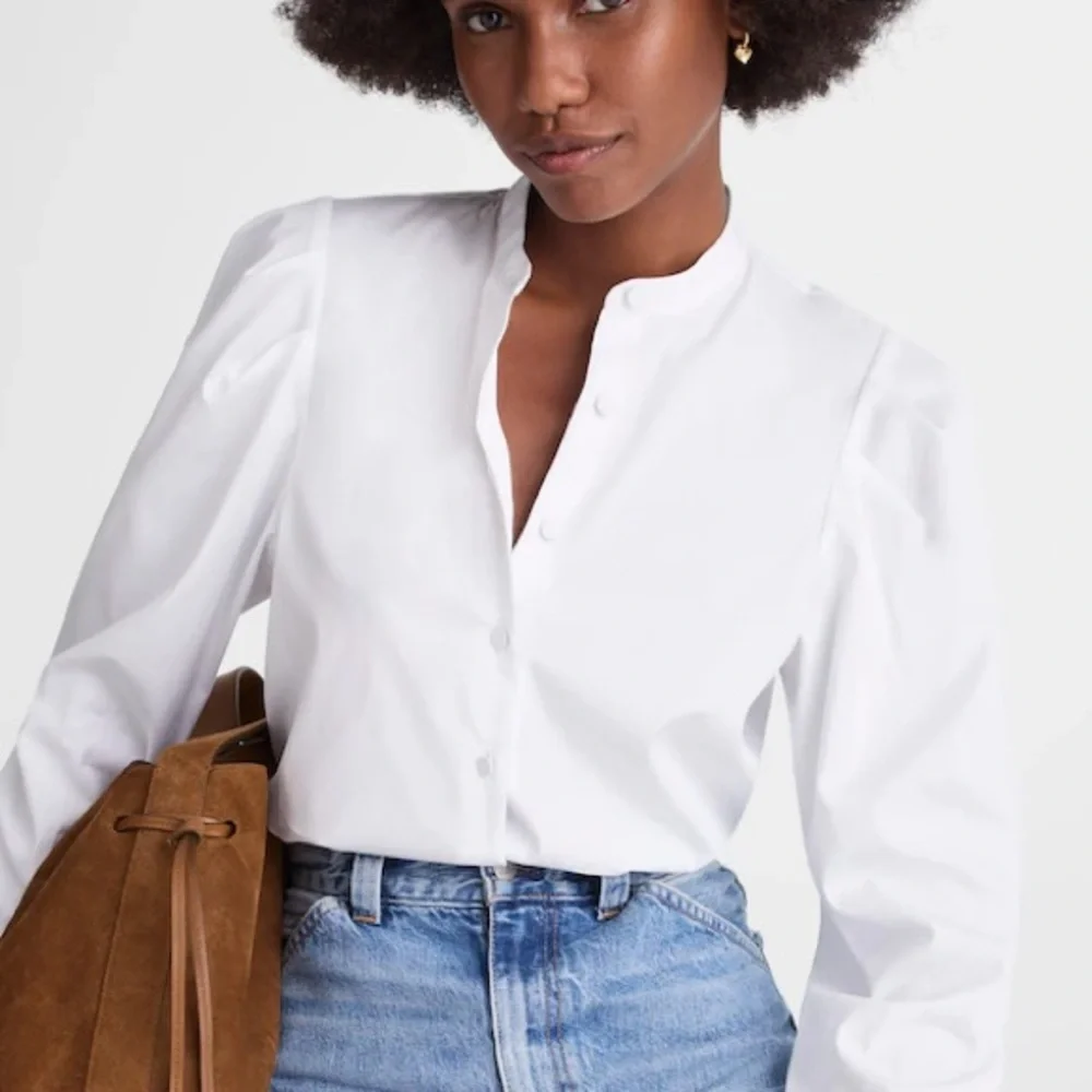 Madewell Puff Sleeve Button Up Blouse